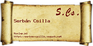 Serbán Csilla névjegykártya